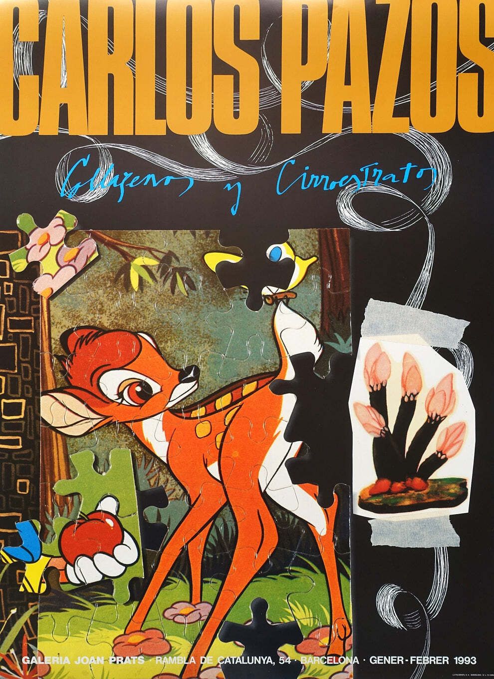 1993 Carlos Pazos Spanish Exhibition Poster   Original Vintage Poster