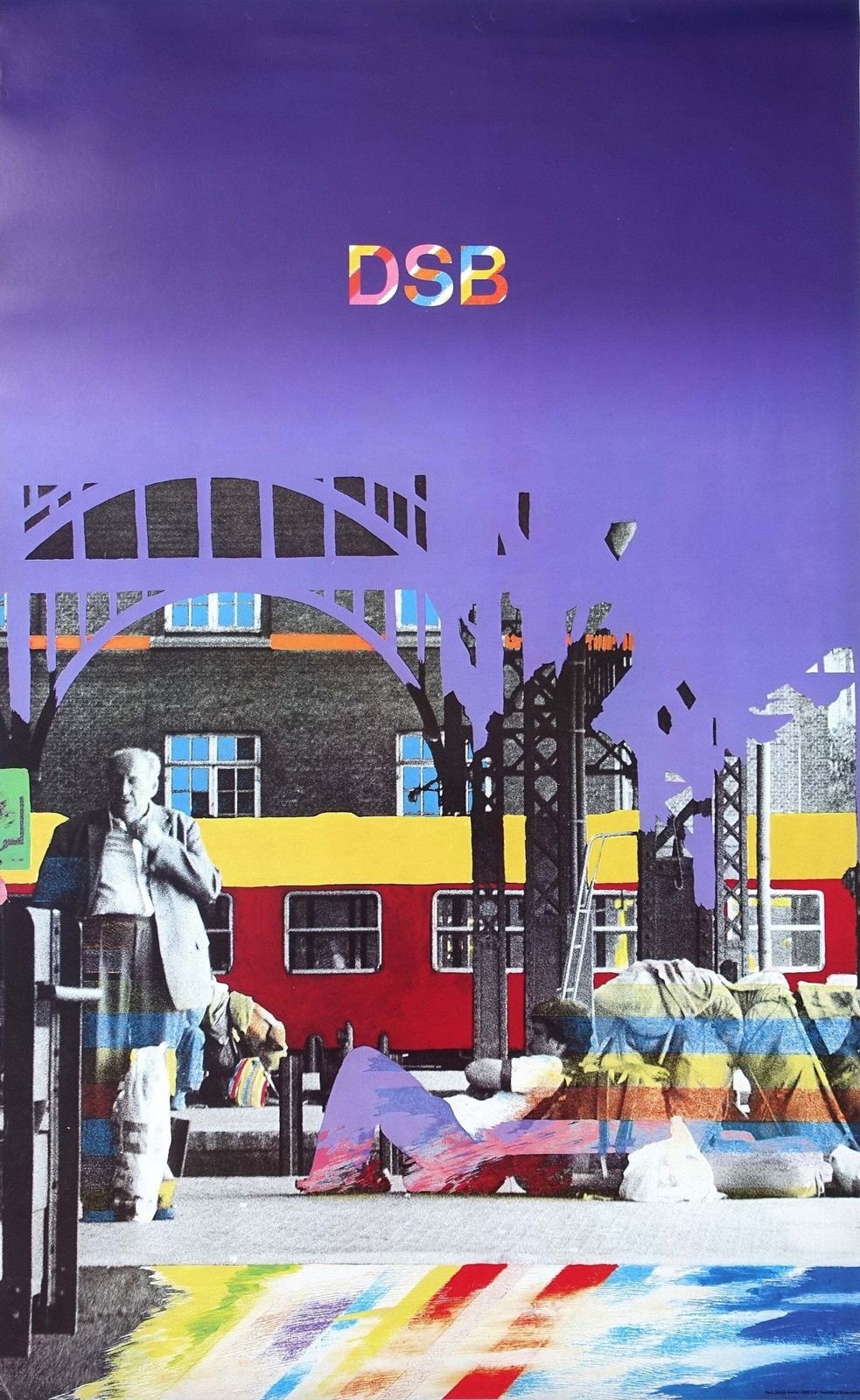 1981 Pop Art Treinreisposter 3 — Vintage Poster