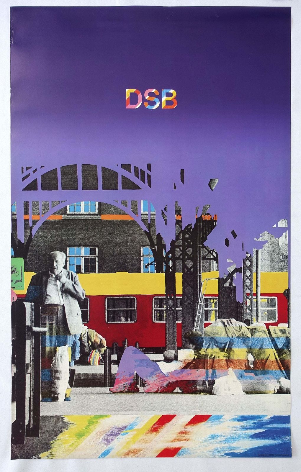 1981 Pop Art Treinreisposter 3 — Vintage Poster photo furniture
