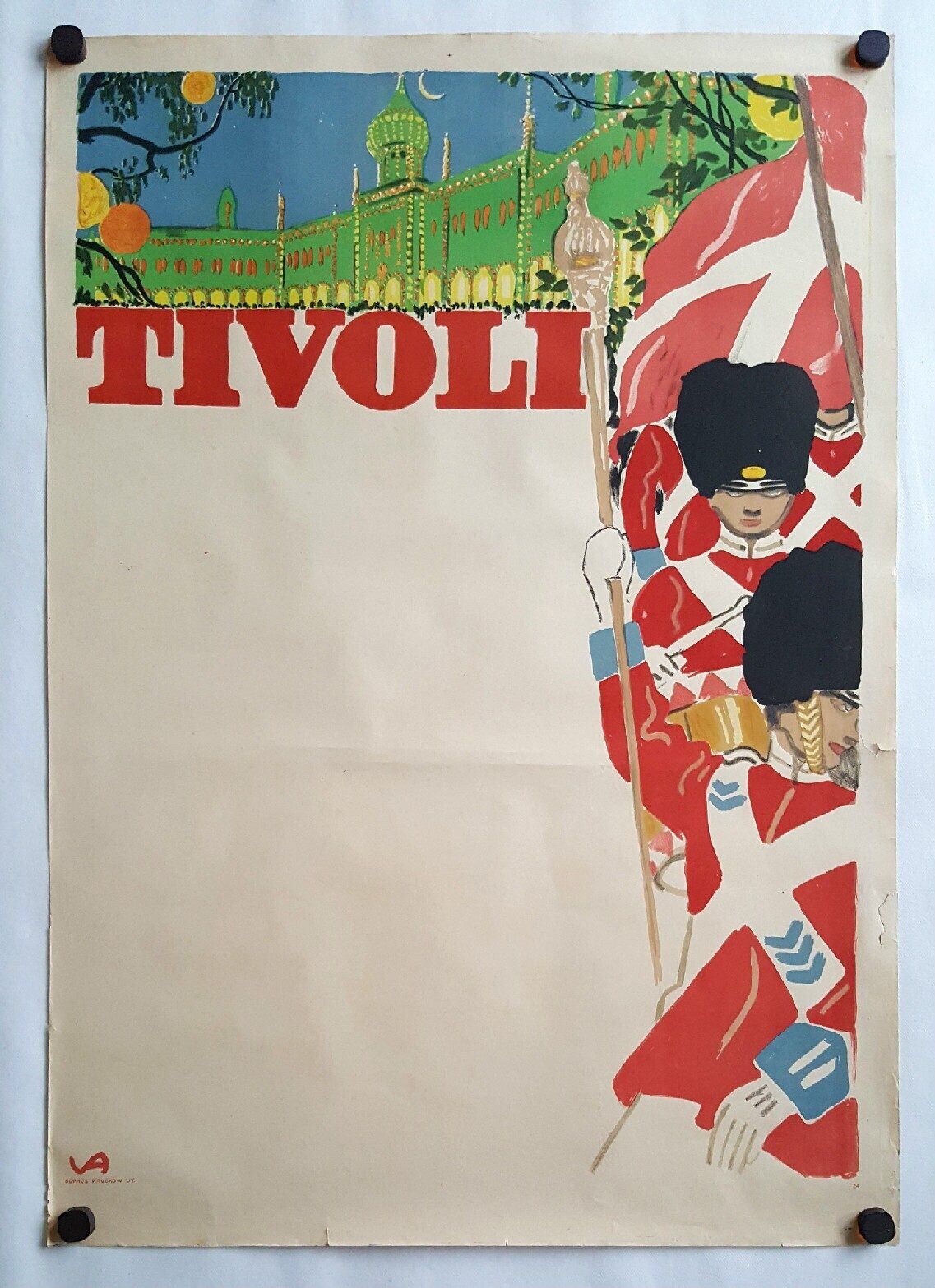 1911 Tivoli Gardens By Valdemar Andersen   Original Vintage Poster photo furniture