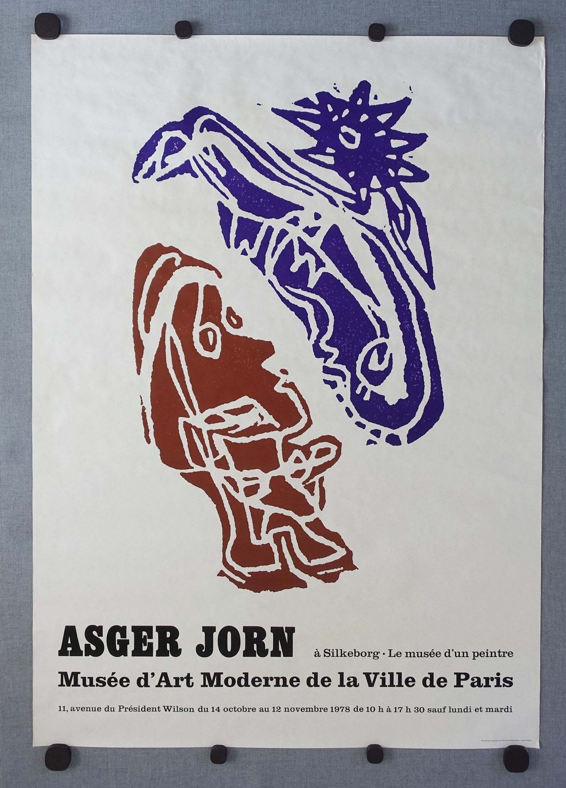 1978 Asger Jorn – Musée D'art Moderne De La Ville De Paris (Grote Versie) – Vintage Poster photo furniture