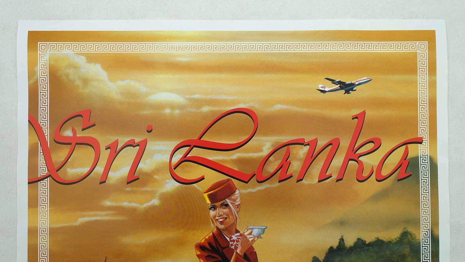 1970 Sri Lanka Klm Martinair Travel Poster   Original Vintage Poster photo 222.0