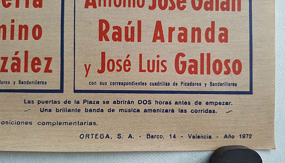 1972 Bullfighting Show In Bilbao Spain   Original Vintage Poster photo for sale