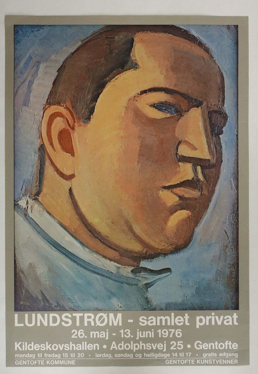 1976 Lundstrøm Art Exhibition Poster   Original Vintage Poster photo furniture