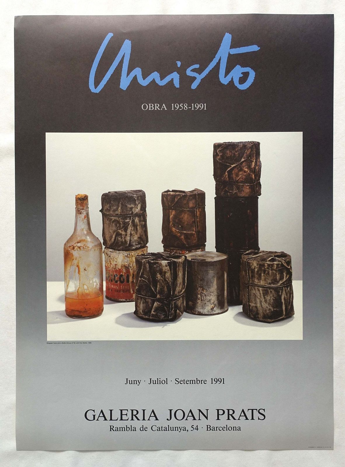 1991 Christo Spanish Exhibition Poster   Original Vintage Poster photo furniture