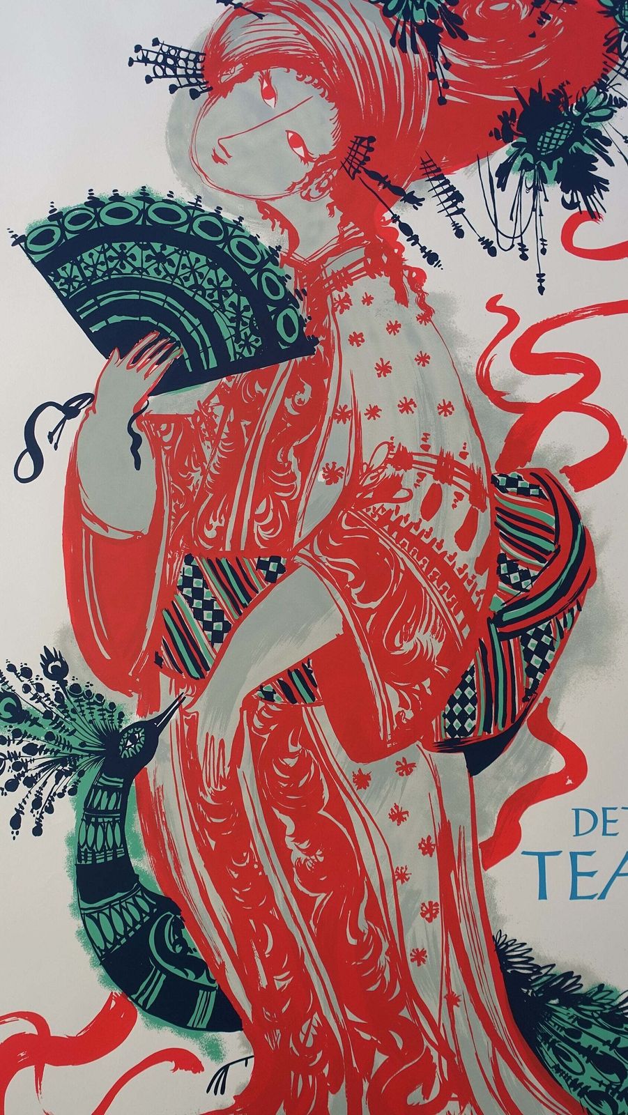 1954 Bjørn Wiinblad's "The Teahouse Of The August Moon" At The New Theater   Vintage Poster photo 346.0