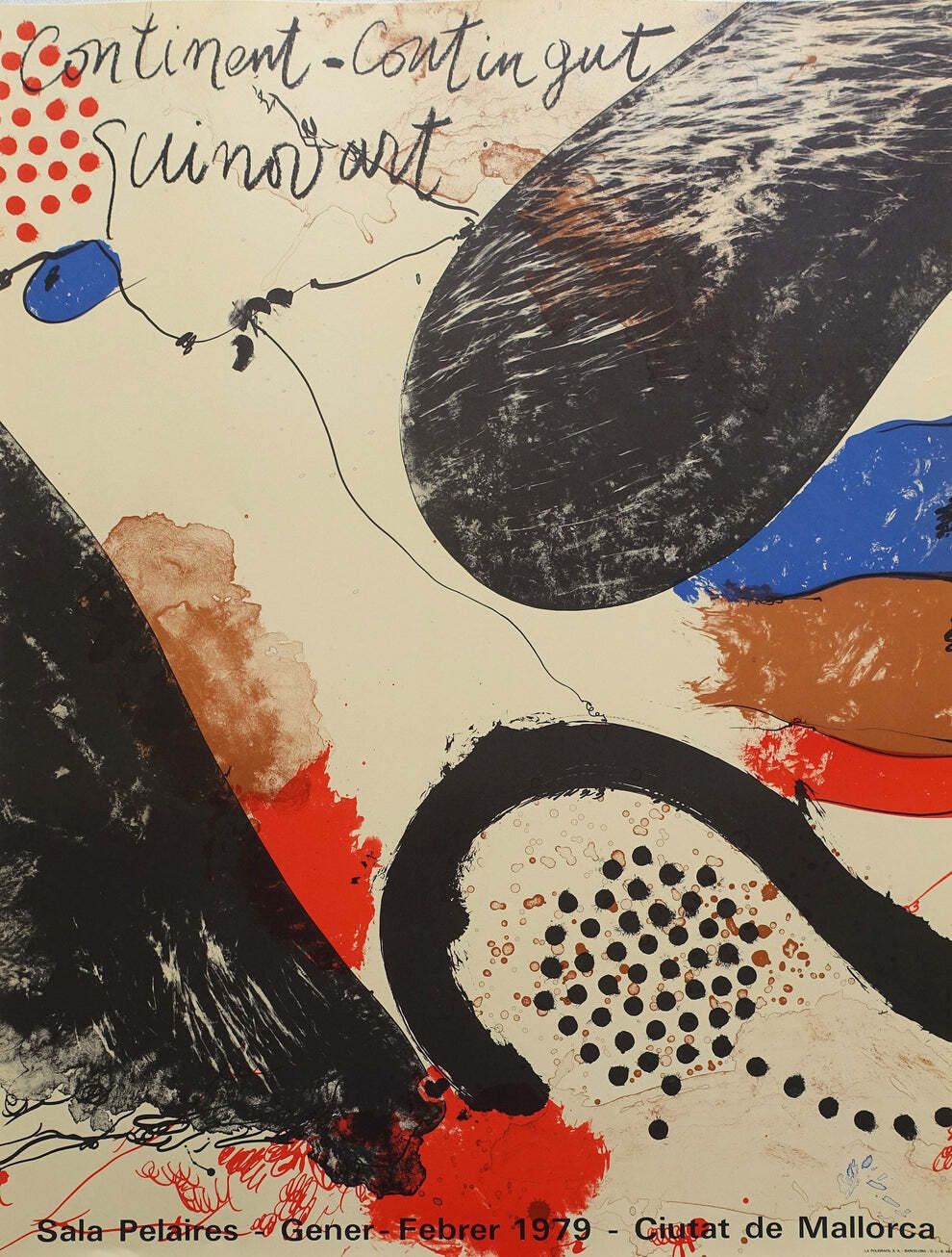 1979 Josep Guinovart Spaanse tentoonstellingsposter – Palma de Mallorca – Vintage poster