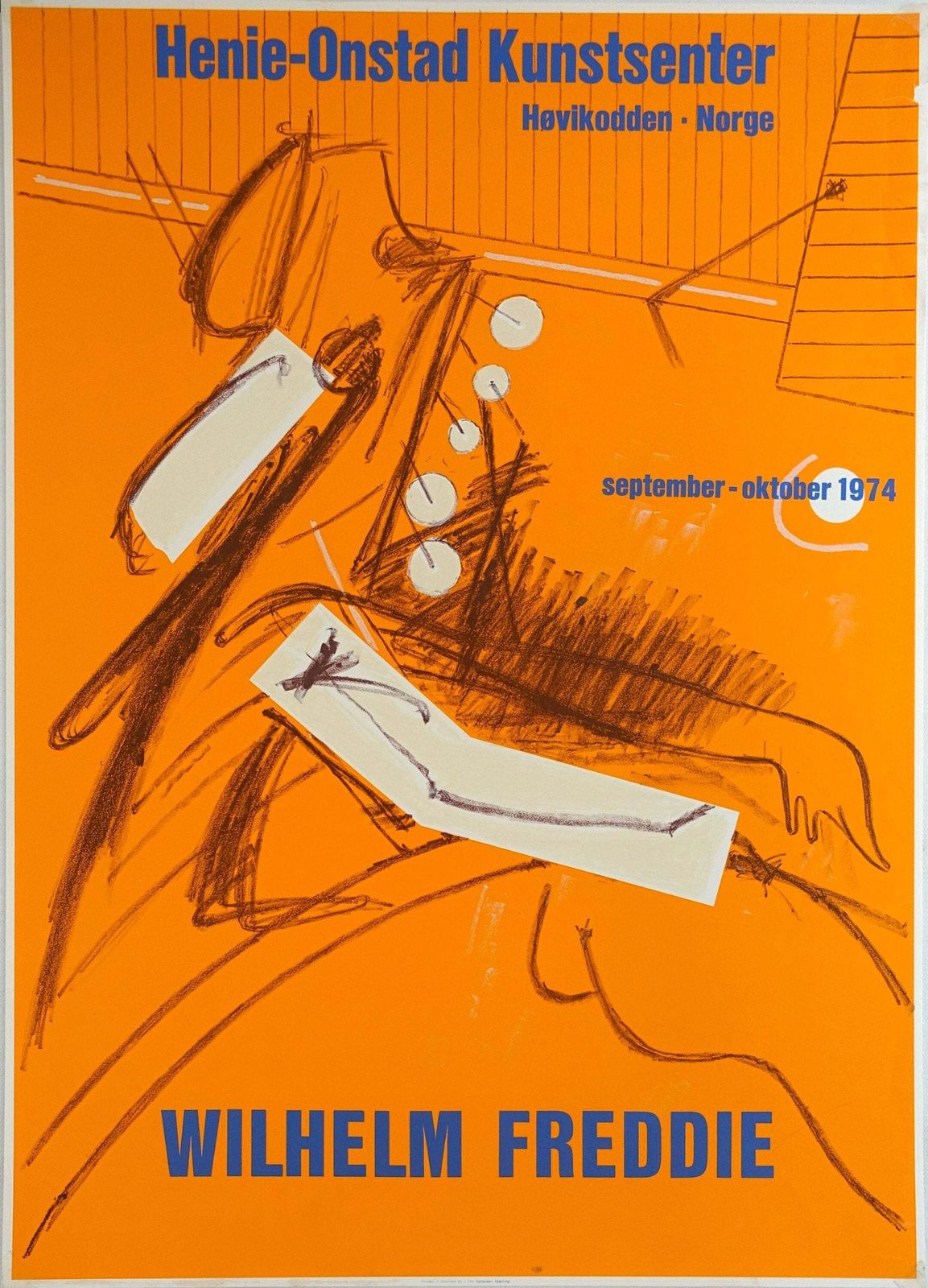 1974 Wilhelm Freddie Exhibition Poster   Original Vintage Poster