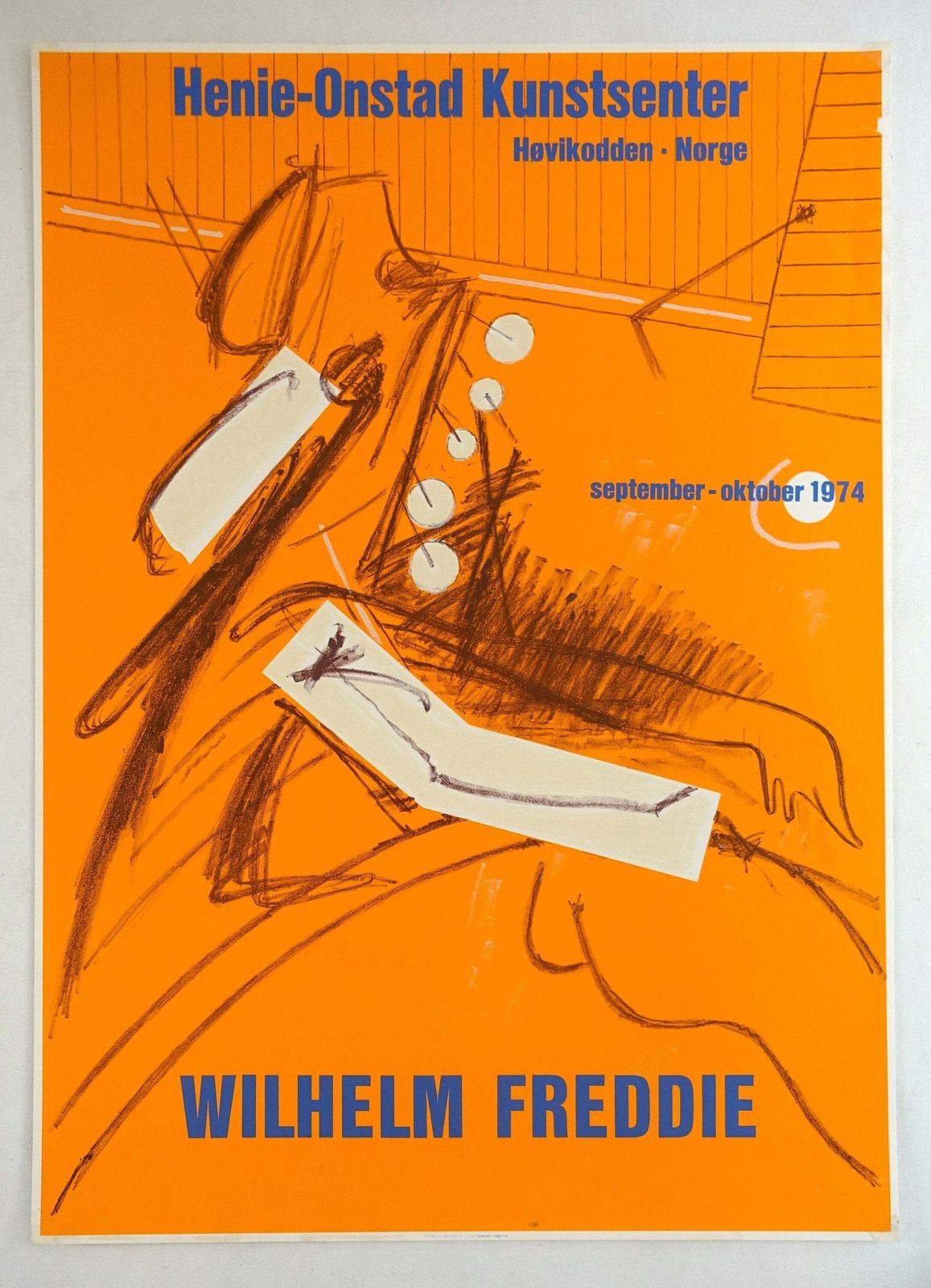 1974 Wilhelm Freddie Exhibition Poster   Original Vintage Poster photo furniture