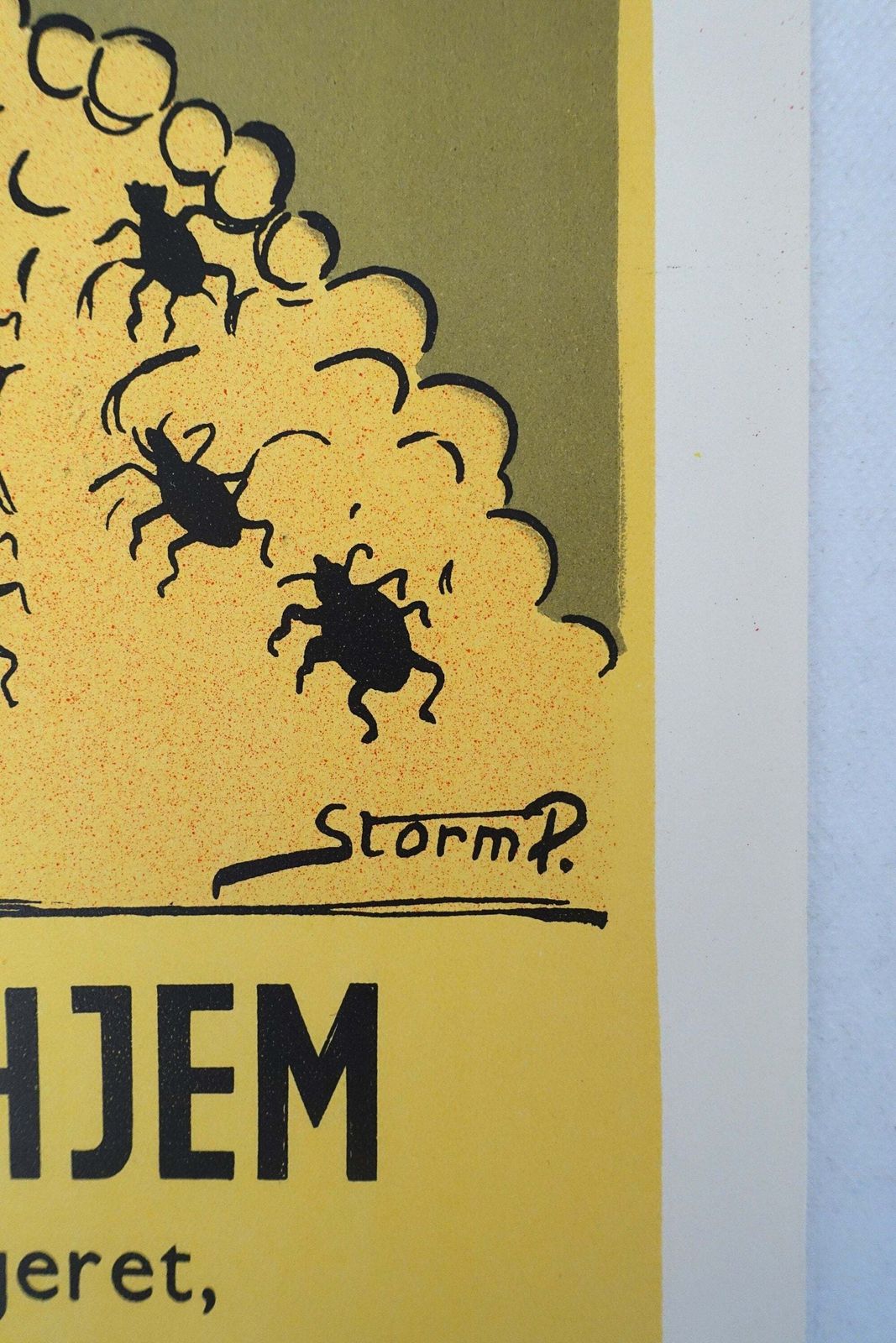 1940s Anti Pest Campaign Poster By Storm P II   Original Vintage Poster photo vinterior