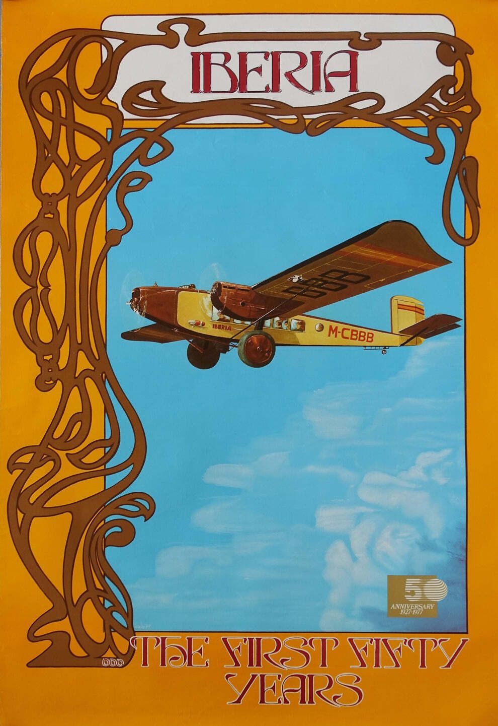 Iberia Reisposter 1977 – 50 Jarig Jubileum – Vintage Poster