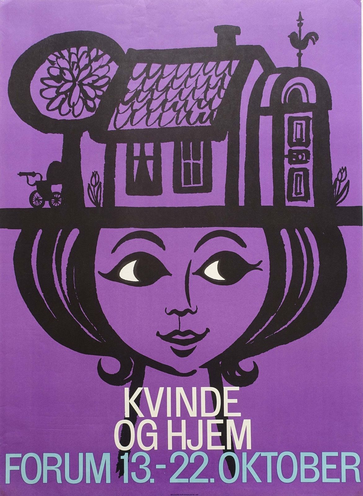 1960s Woman & Home Forum Copenhagen Exhibition   Original Vintage Poster