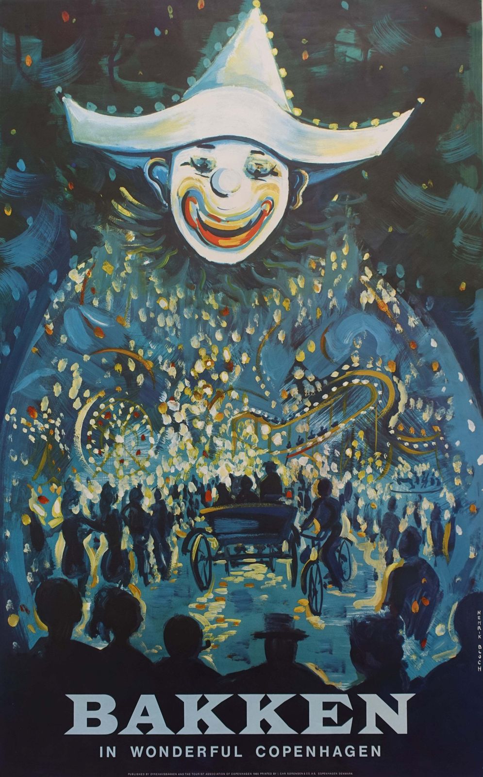 1965 Bakken In Wonderful Copenhagen By Henrik Bloch   Original Vintage Poster