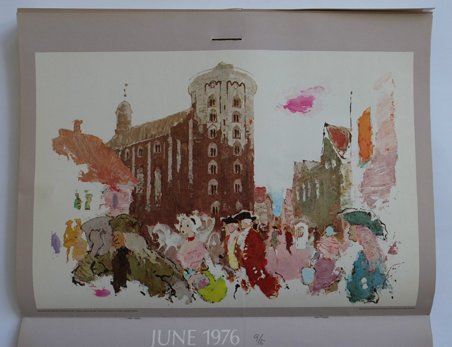 1976 Sas Airlines Calendar By Otto Nielsen   Original Vintage Calendar photo Art