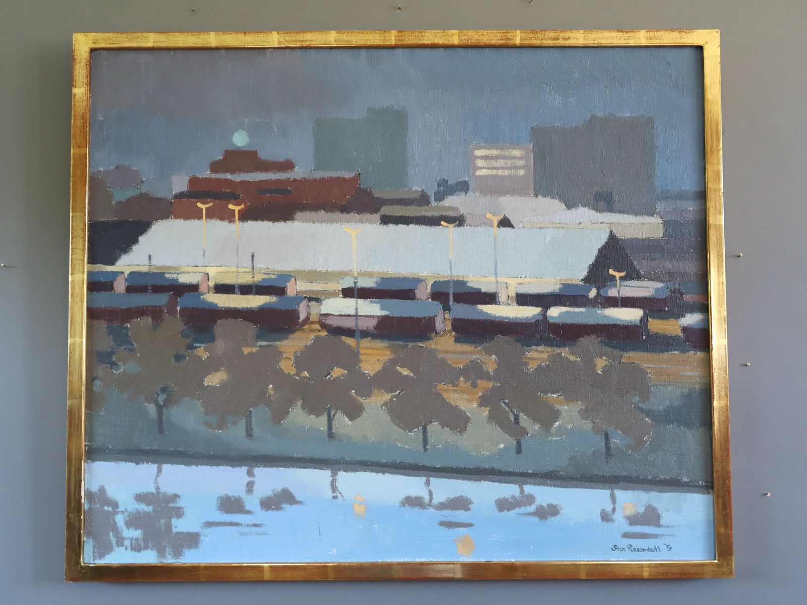 The Rail Yards At Dusk, Oil Painting