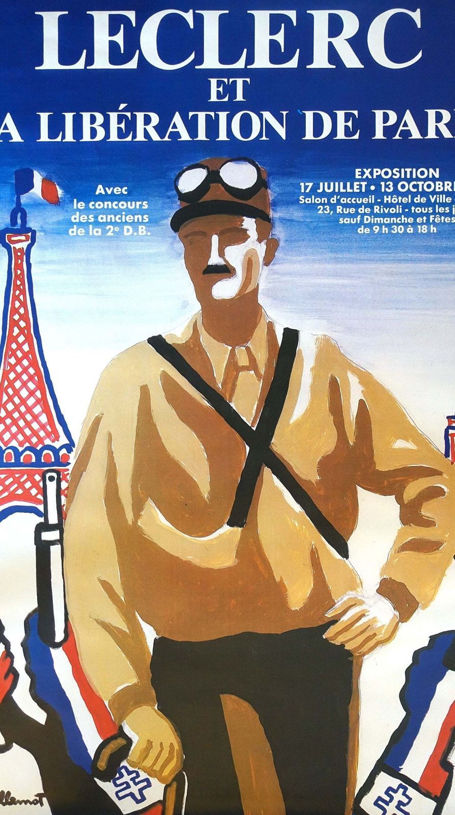 1984 Leclerc Et La Liberation De Paris By Bernard Villemot   Original Vintage Poster photo 209.0