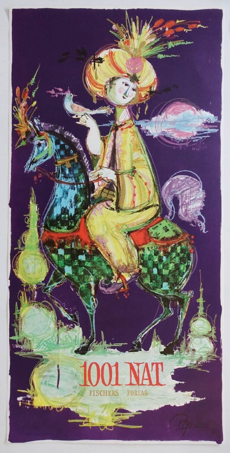 1961 Wiinblad's 1001 Night (Fischers Forlag) – Vintage Poster photo furniture