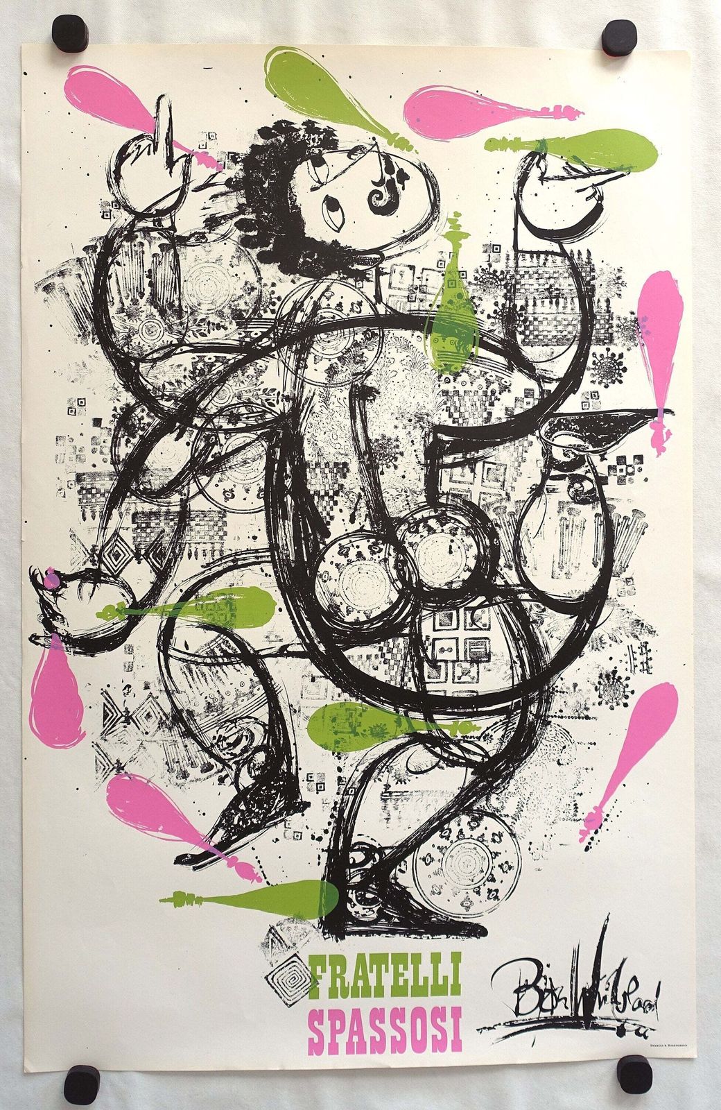 1966 Bjørn Wiinblad's Fratelli Spassosi II   Original Vintage Poster photo furniture