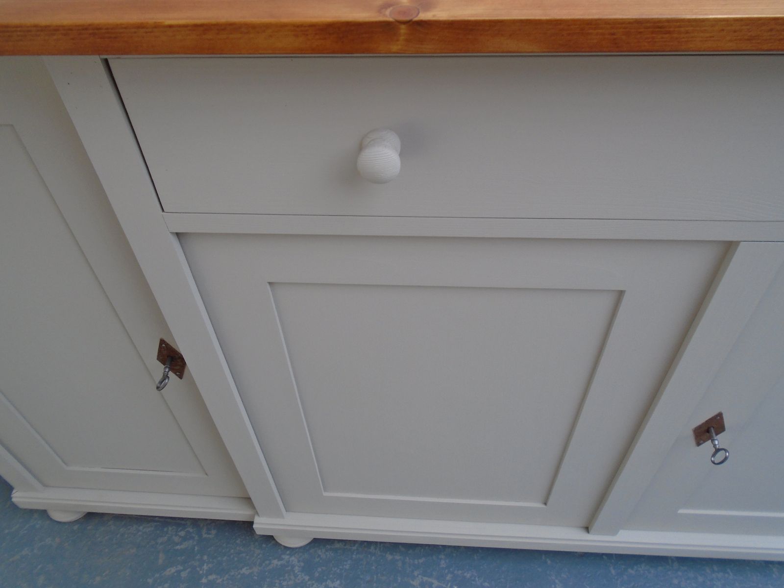 A Fantastically Painted Putty Reclaimed Pine Dresser Base / Tv Stand photo furniture