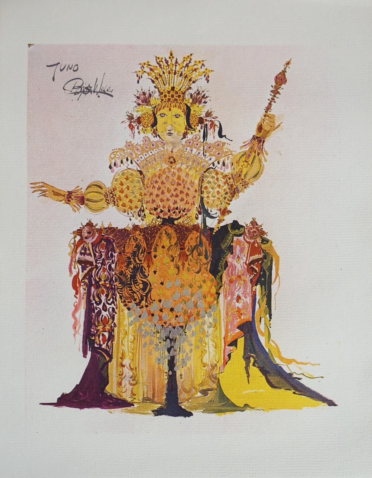 1960s Goddess Of Juno (Hera) By Bjørn Wiinblad   Original Vintage Mini Poster photo furniture