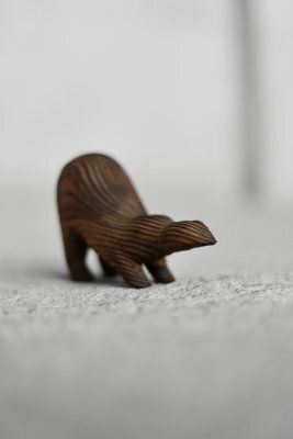 Vintage Danish Modern Dark Wood Sculpture Badger Figurine, 1960s photo buy