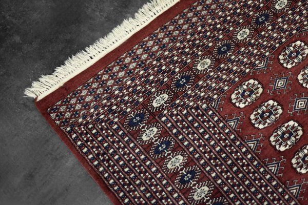 Vintage Red Hand Woven Oriental Bokhara Rug, 1960s photo vinterior