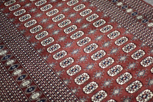 photo vinterior Vintage Red Hand Woven Oriental Bokhara Rug, 1960s