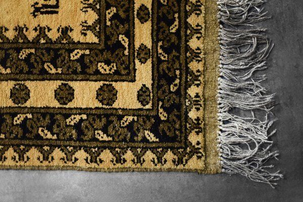 Vintage Hand Woven Oriental Afghan Gold Ersari Rug, 1930s photo buy