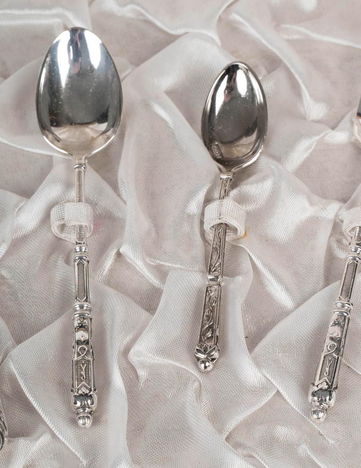 Silver Plated Cutlery Set For A Child, 19th Century, Napoleon III Period. photo vinterior