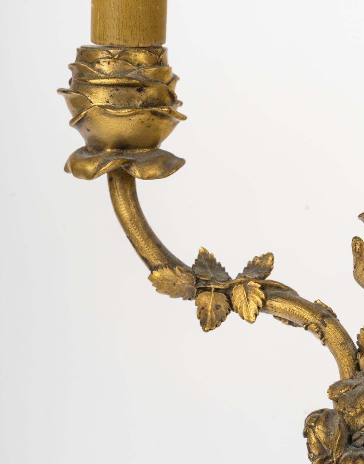 Pair Of Louis XVI Style Candelabra, 19th Century, Signed Barbedienne. photo vintage