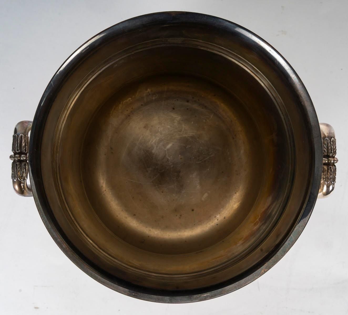 Ice Bucket, Silver Plated Metal, Maison Christofle, Circa 1900. photo vinterior