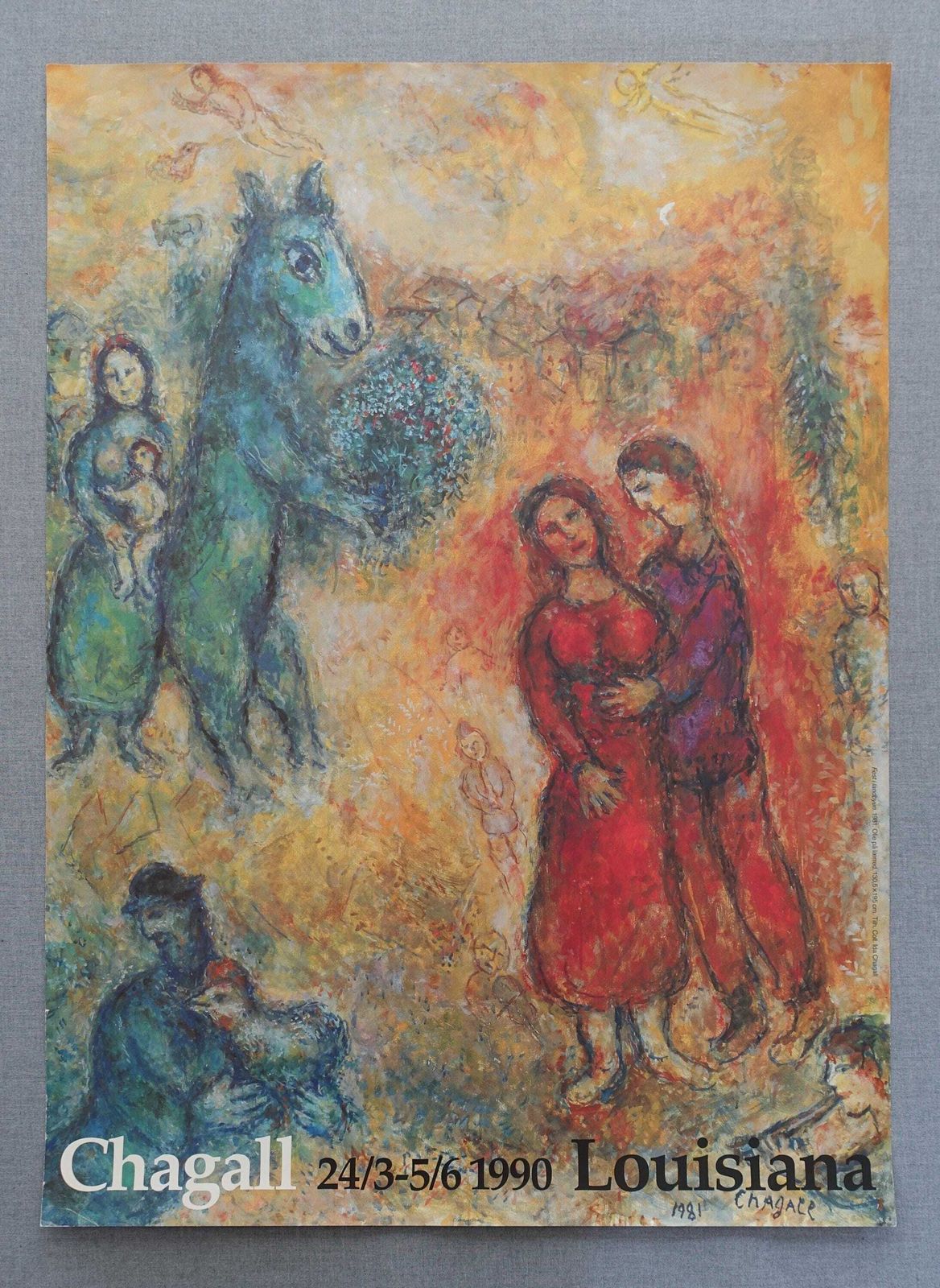 1990 Chagall On Louisiana Museum Of Modern Art   Original Vintage Poster photo furniture