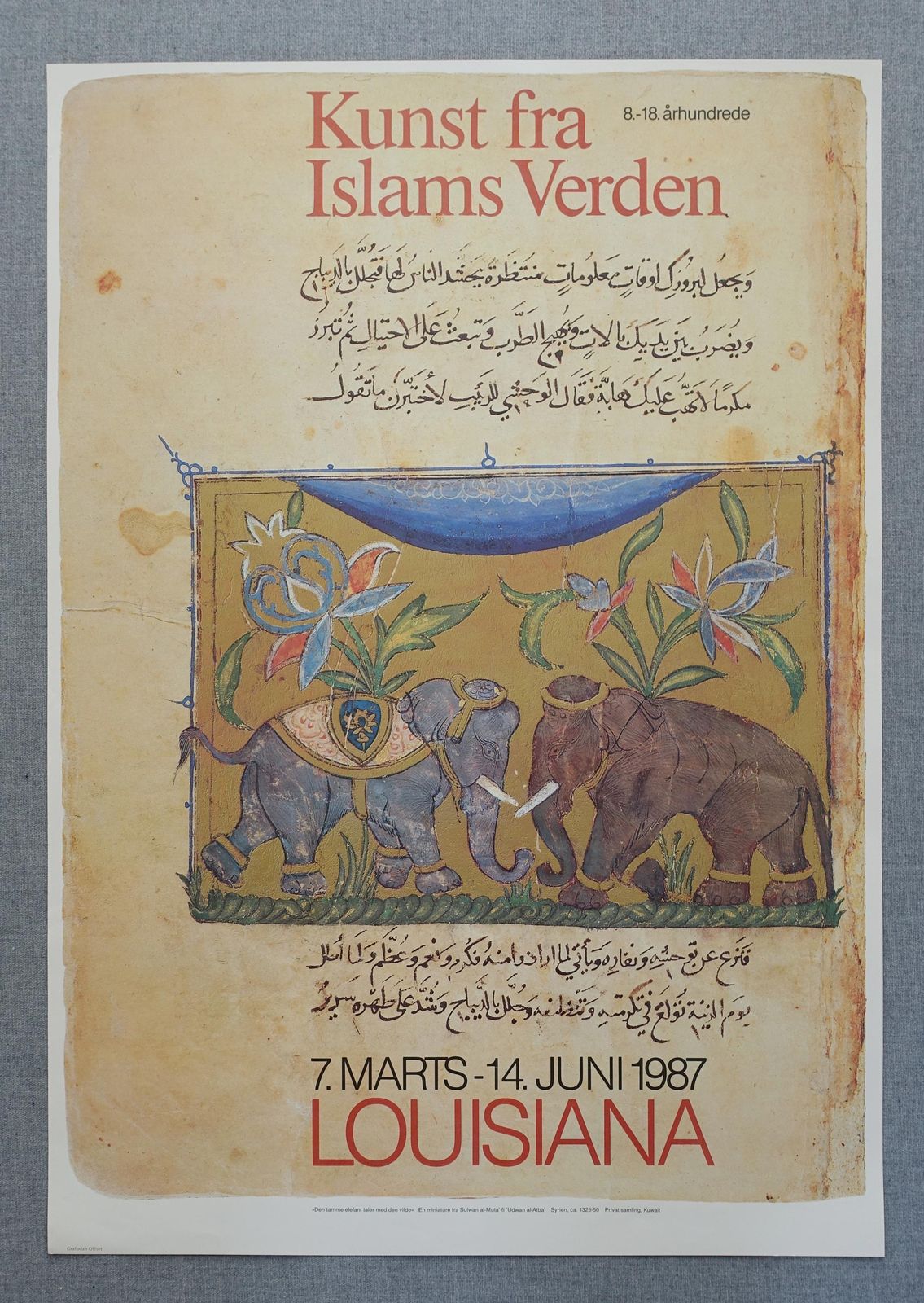 1987 Islamic Art On Louisiana Museum Of Modern Art  Original Vintage Poster photo furniture