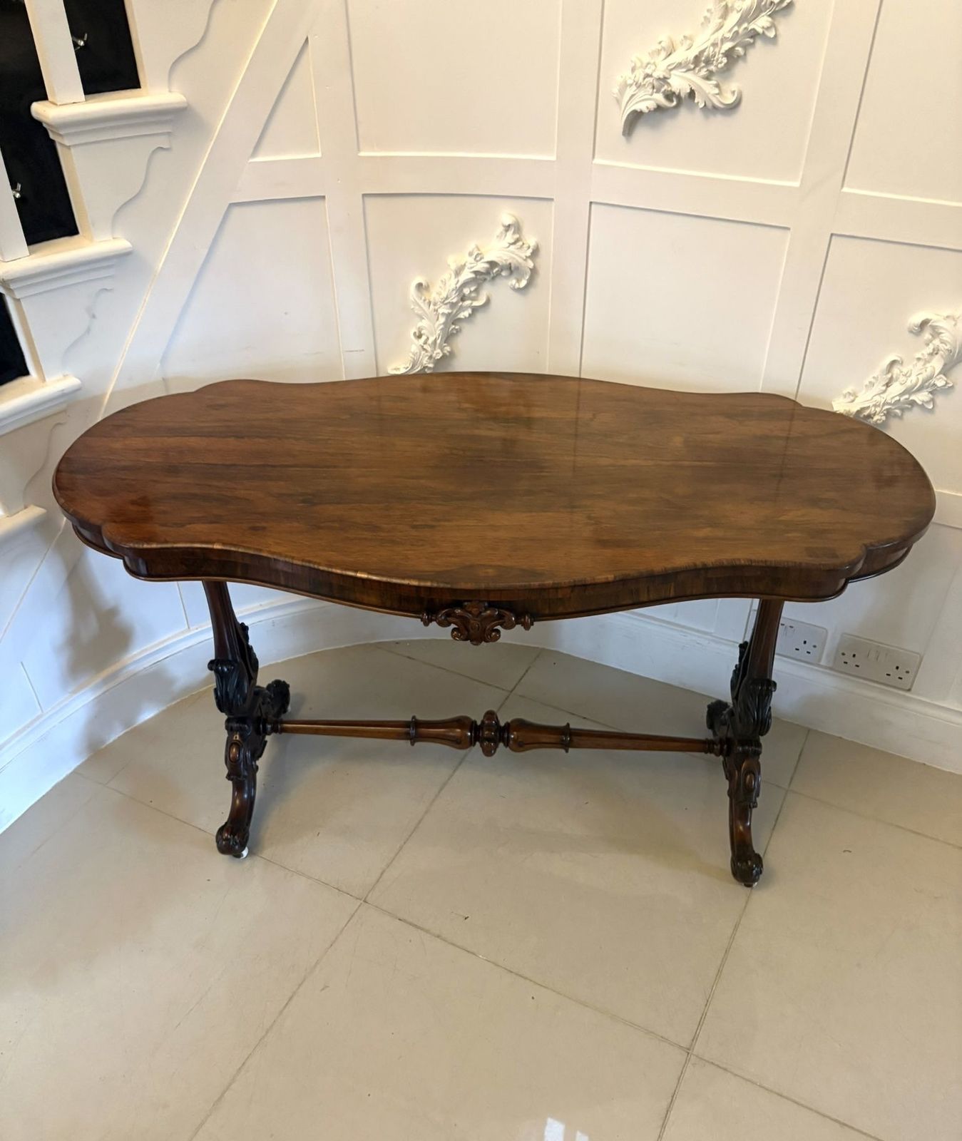 photo for sale Antique 19th Century Quality Carved Rosewood Freestanding Centre Table