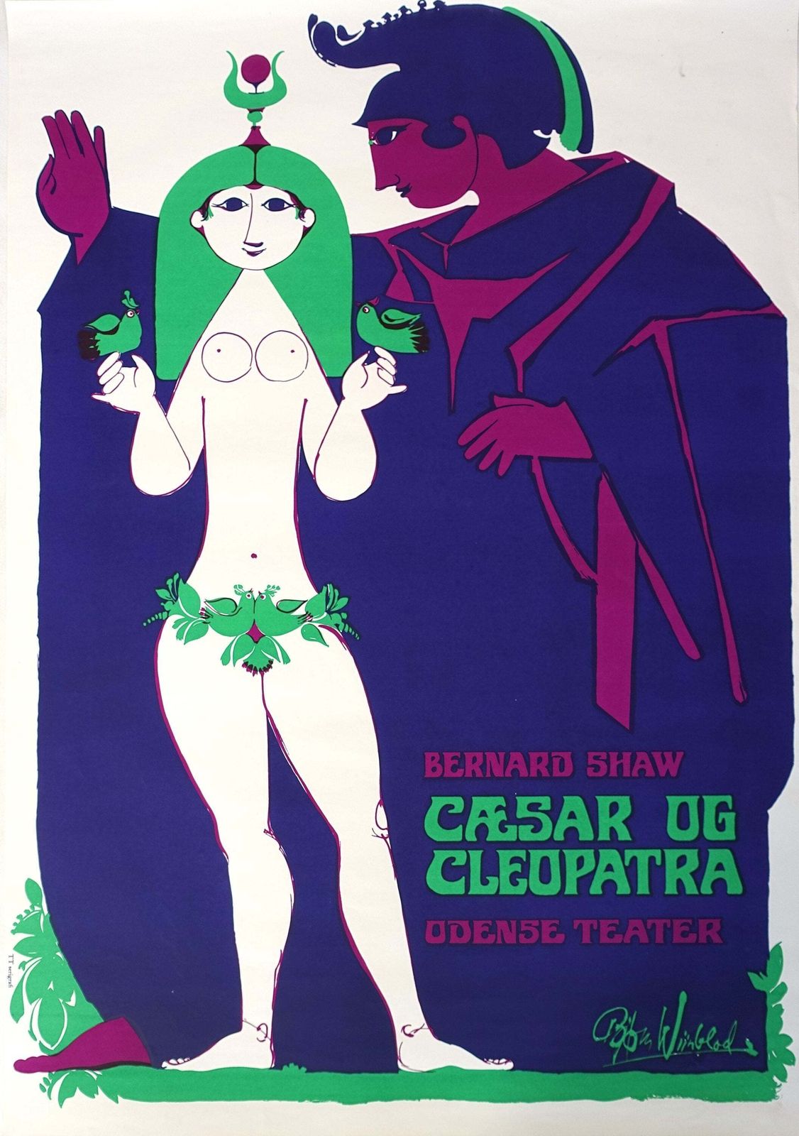 1973 Wiinblad Caesar & Cleopatra   Original Vintage Poster