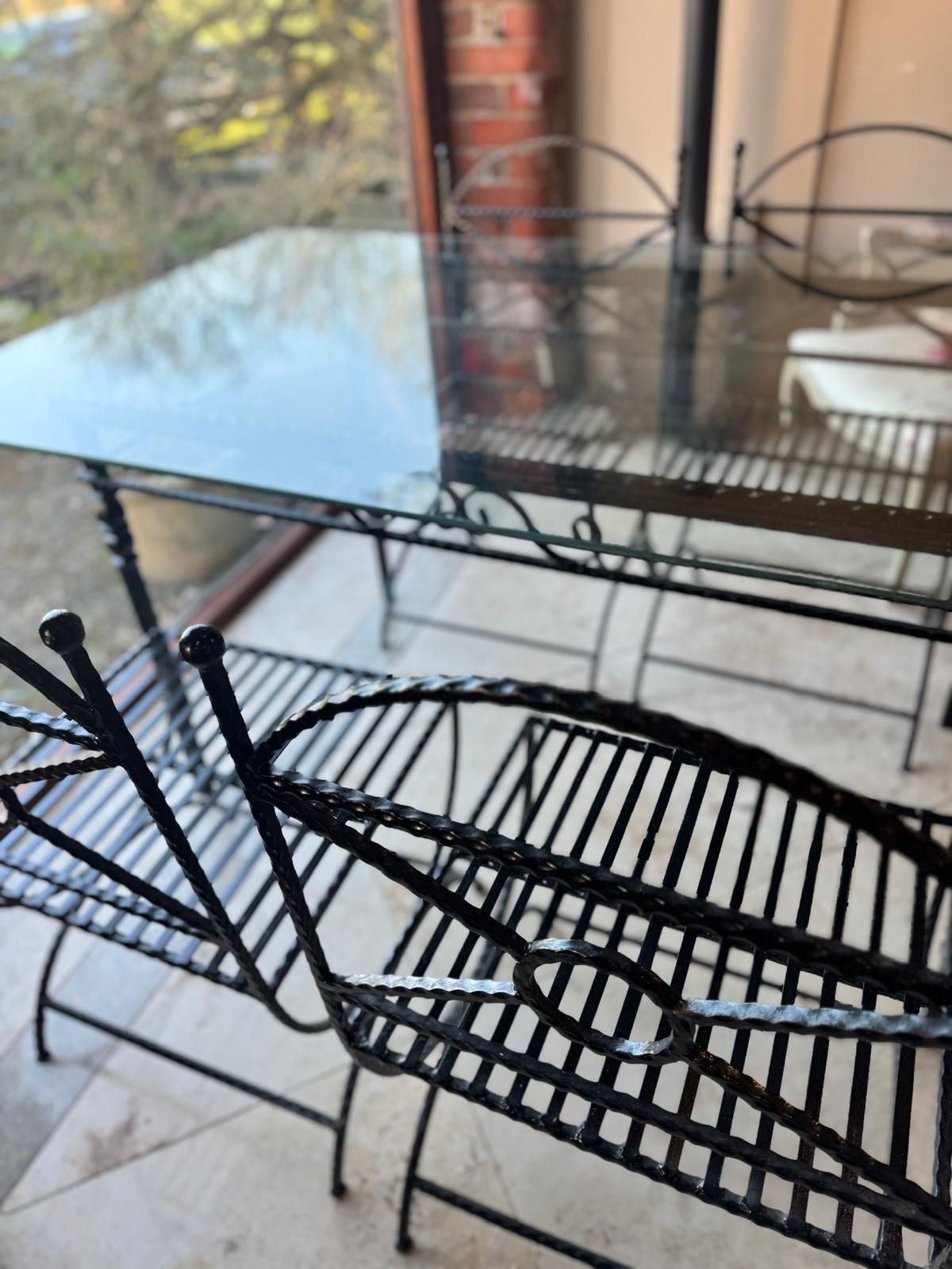 Barker And Stone House Glass And Iron Table And Chairs photo 450.0