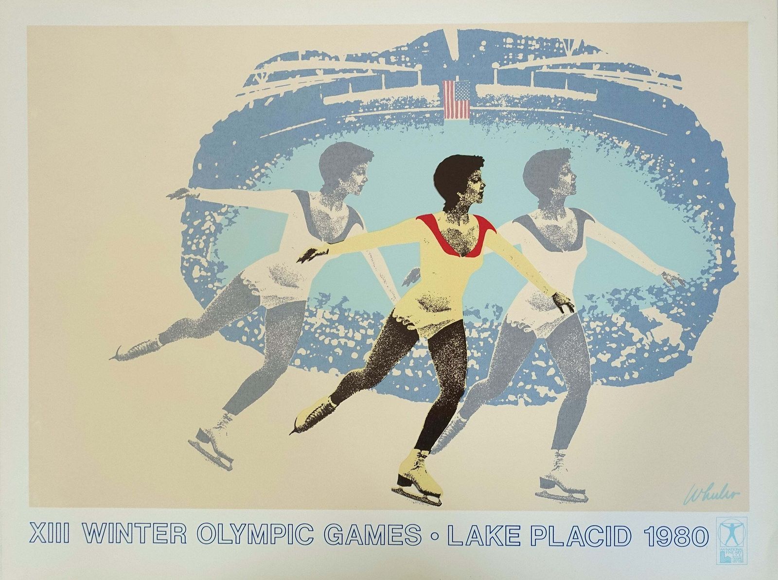 1980 Olympic Winter Games Lake Placid (Figure Skating)   Original Vintage Poster