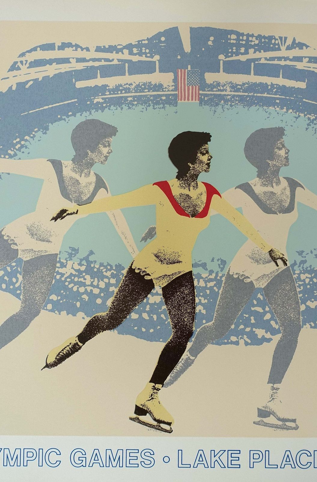 1980 Olympic Winter Games Lake Placid (Figure Skating)   Original Vintage Poster photo Art