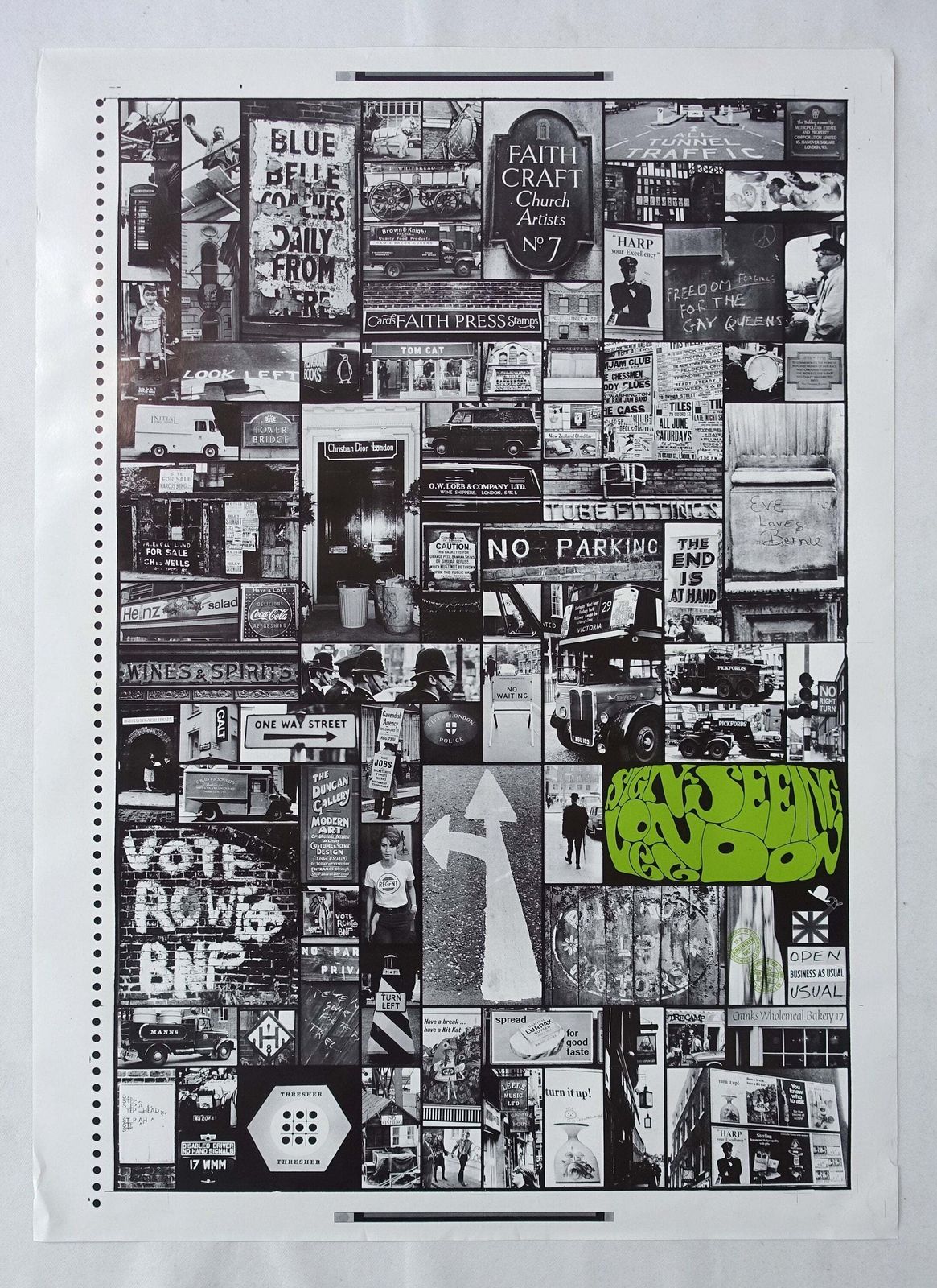 1966 London Signs, Symbols And Sights Art Poster   Original Vintage Poster photo furniture