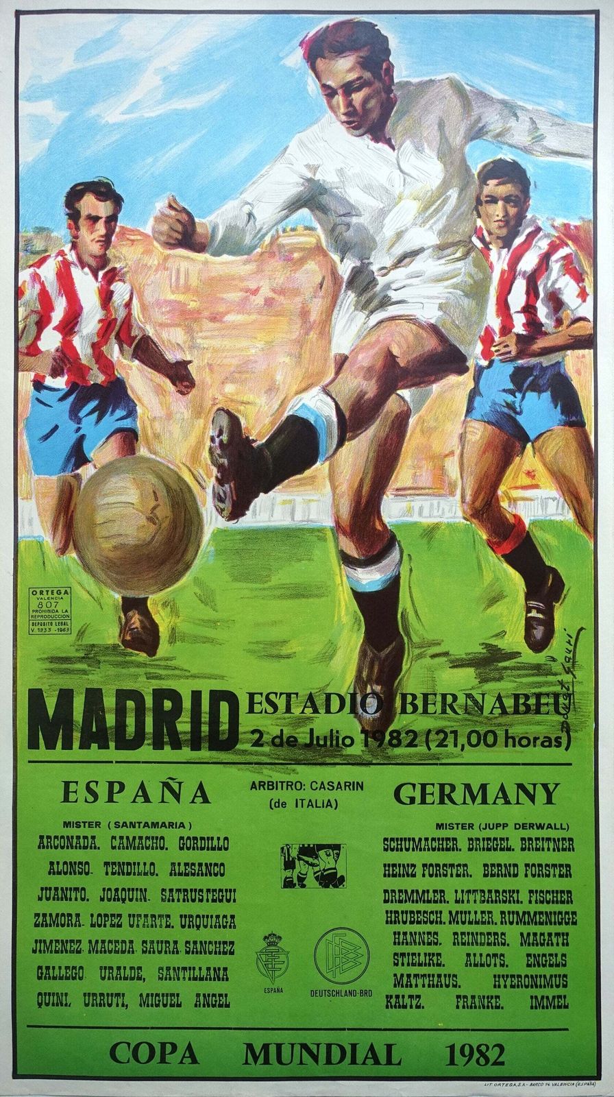 1982 World Cup (Football/Soccer) West Germany   Spain   Original Vintage Poster