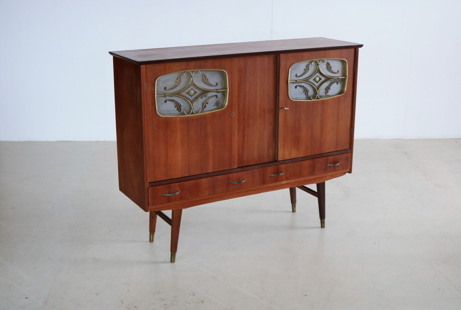 photo vintage Vintage Dressoir, Hoge Kast, Teak, Jaren 60