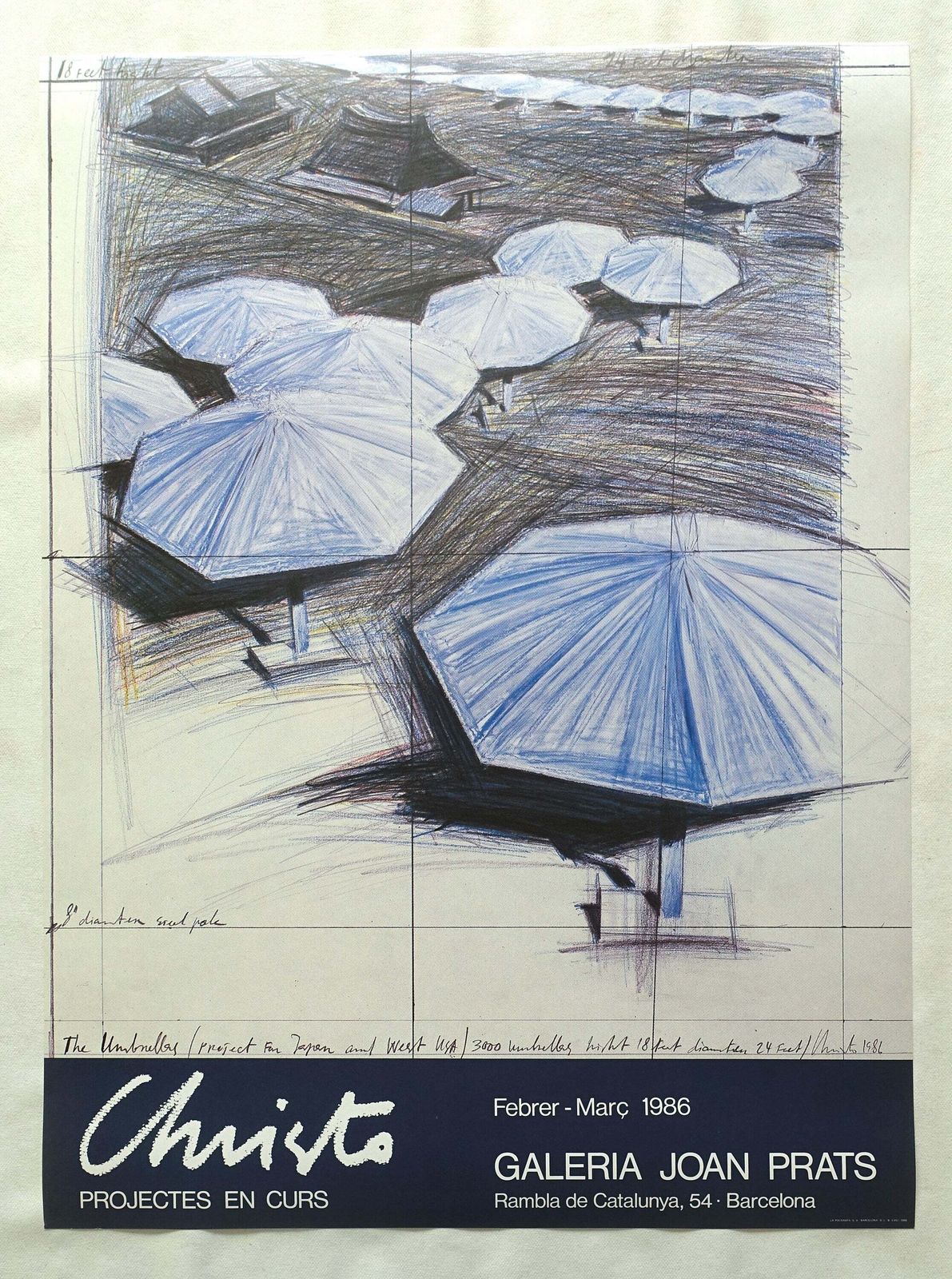 1986 Christo Spanish Exhibition Poster   Original Vintage Poster photo furniture