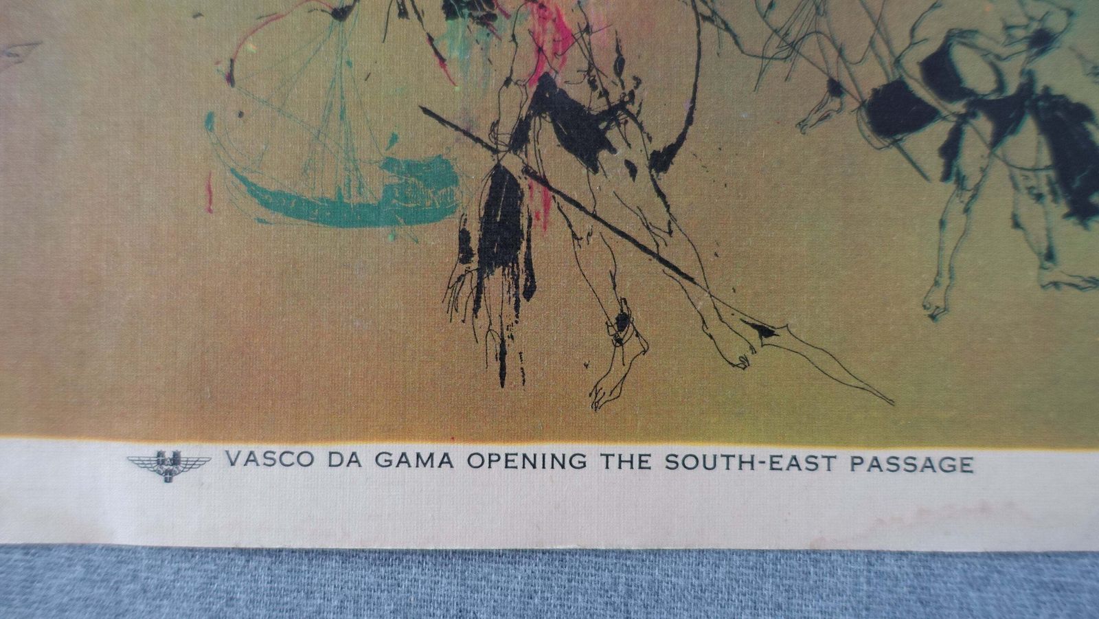 1961 Sas Airlines Poster (Vasco Da Gama)   Original Vintage Poster photo Art