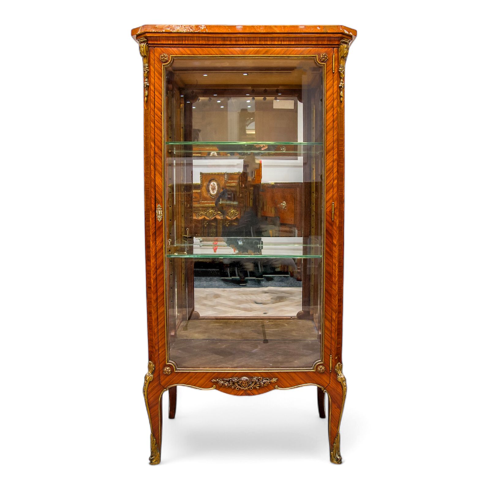 Antique Kingwood Display Cabinet With Ormolu Mounts By Francois Linke