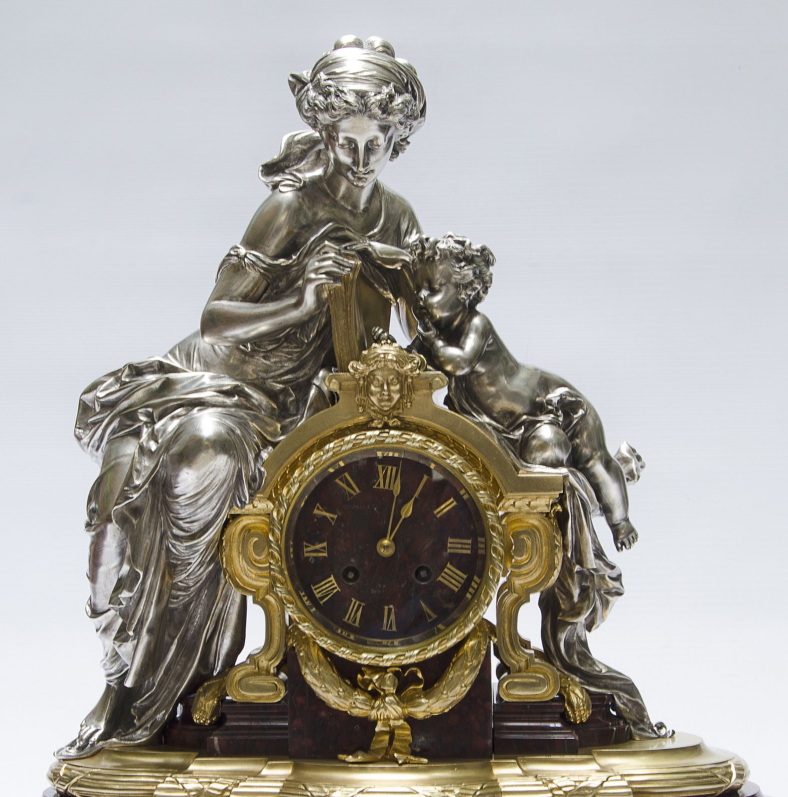 photo furniture Late 19th Century French Louis XVI Ormolu Gilt Bronze Mantel Clock By Lemerle Charpentier & Cie.