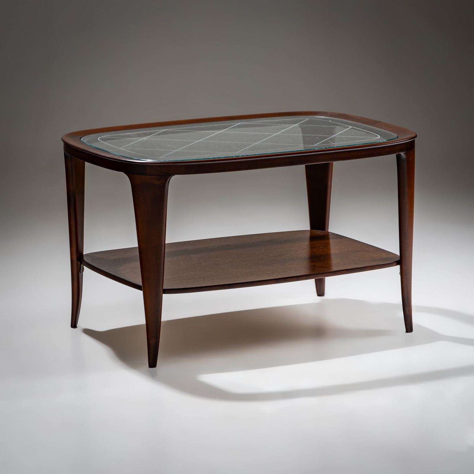 Coffee Table With Glass Top, Italy, Mid 20th Century