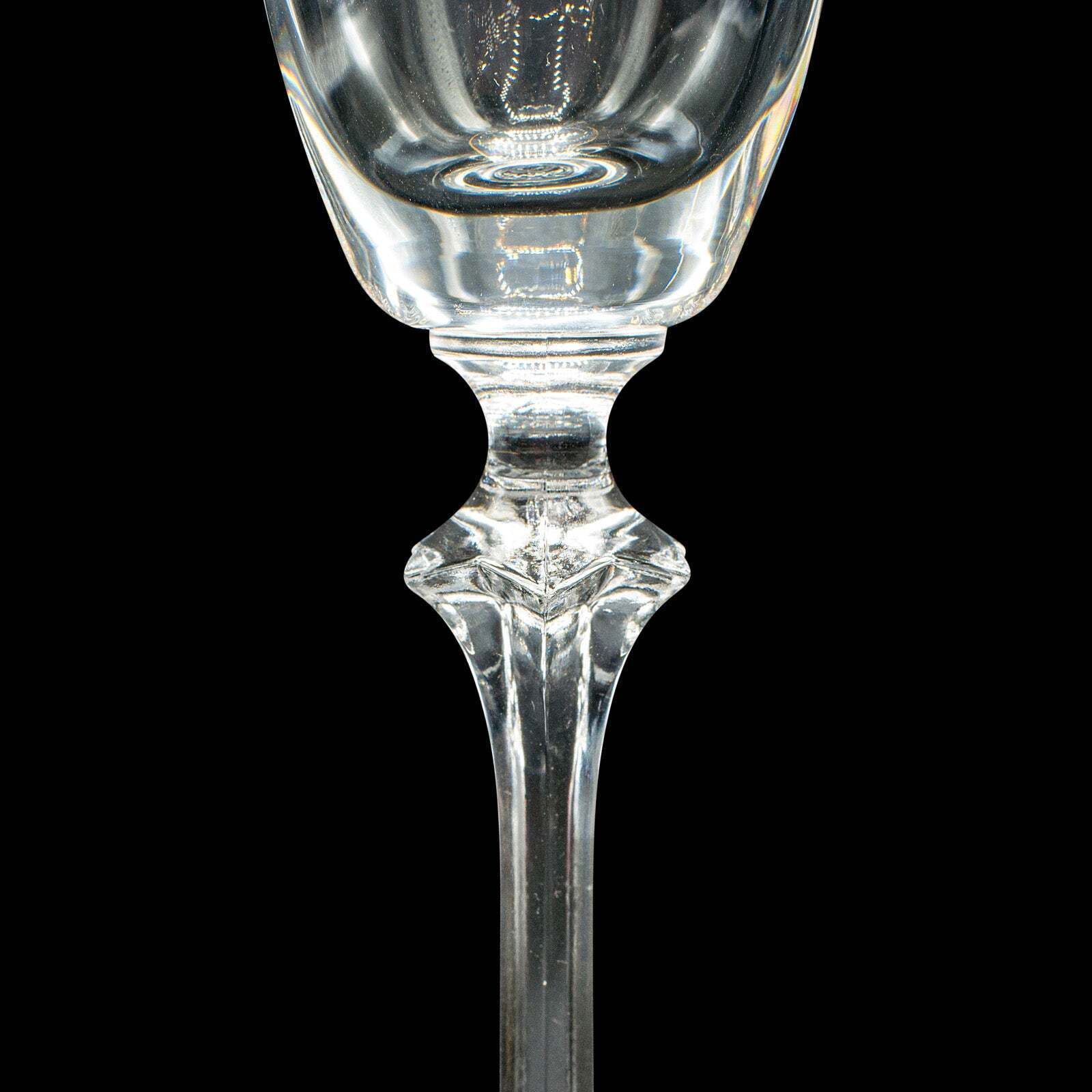 photo for sale Set Of 12 Vintage Champagne Flutes, Continental, Wine Glass, Gold Leaf, C.1980