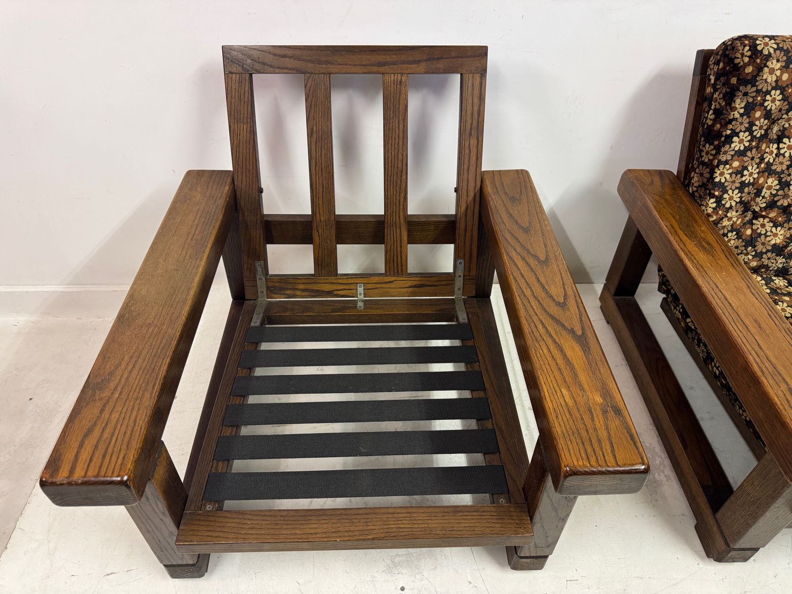Pair Of 1960s Belgian Armchairs With Slatted Back photo furniture