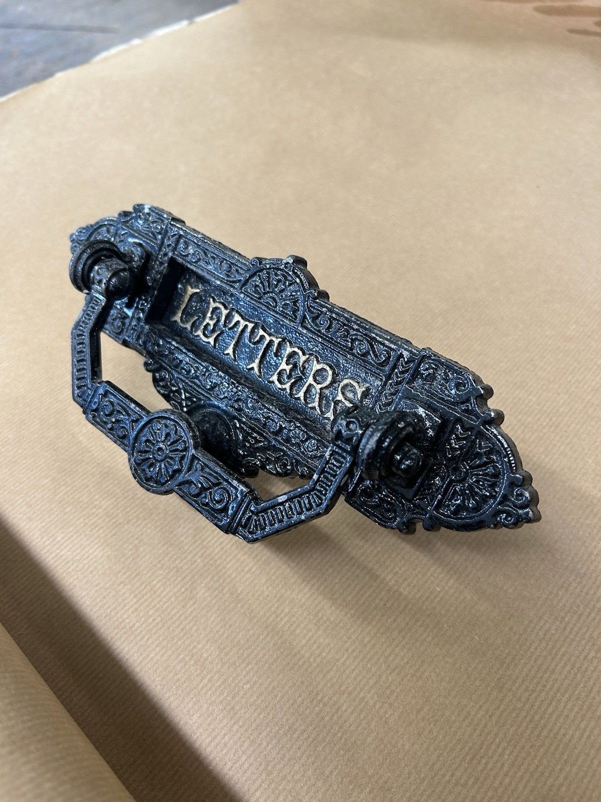 Antique Door Knocker Letterbox Kenrick Cast Iron Reclaimed Period Antique Refurb photo for sale