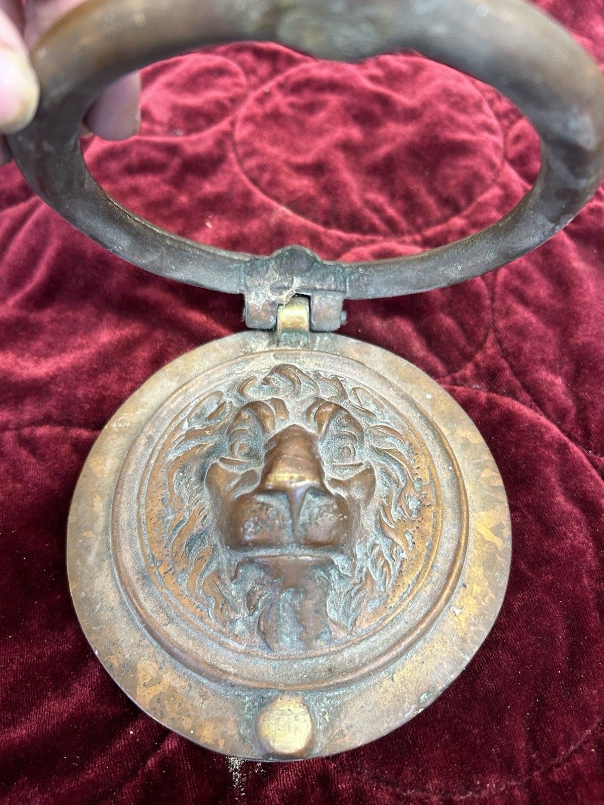 Large Solid Brass Front Door Knocker Reclaimed Period Antique Metal Lions Head photo furniture